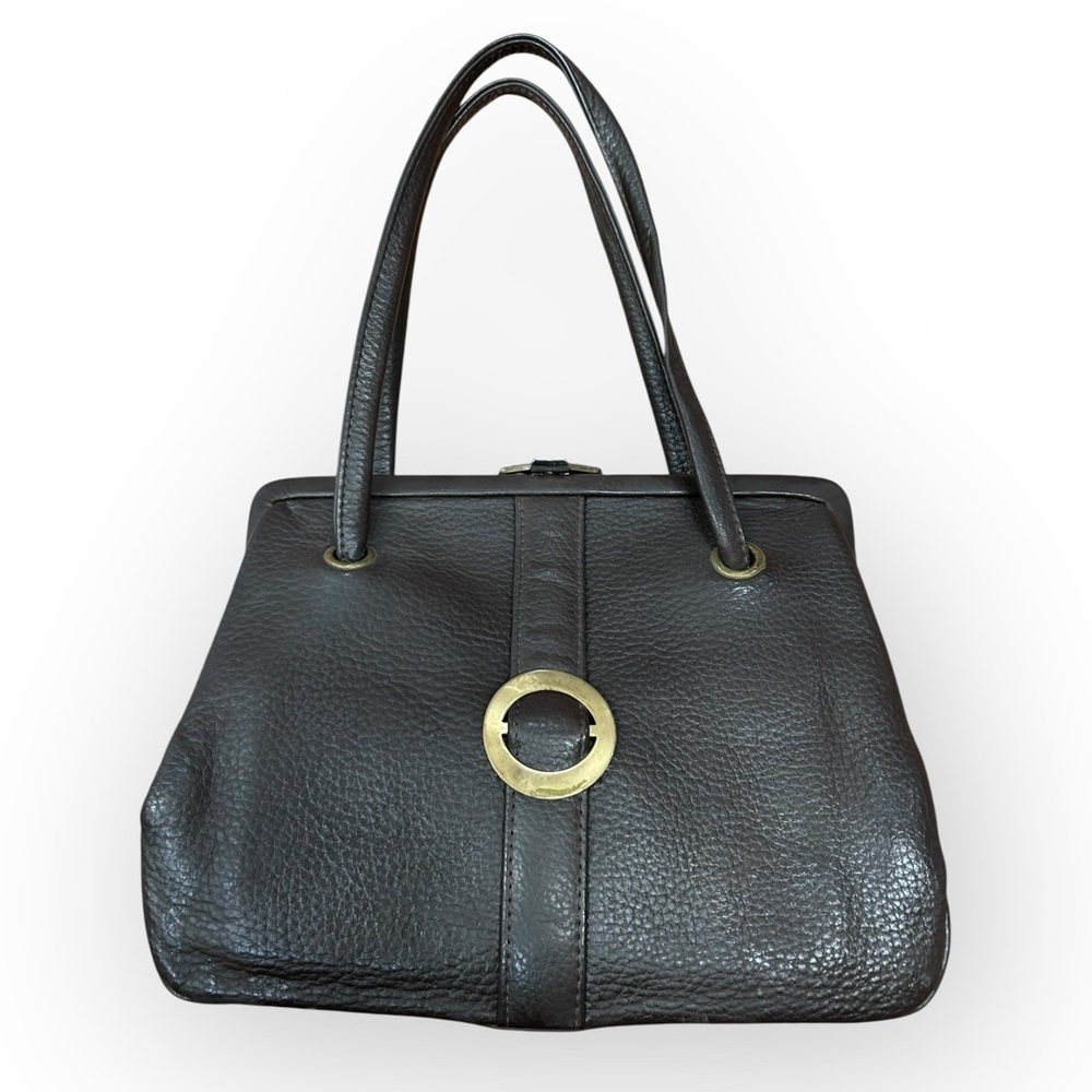 Vintage Genuine Leather Handbag Made in Newfoundland Gold Sail Leather Black